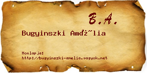 Bugyinszki Amélia névjegykártya